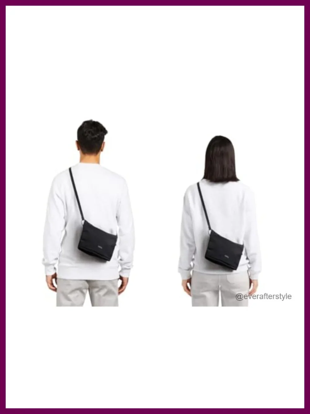 Nylon Crossbody Travel Pouch with Adjustable Strap, Water-Resistant Sling Bag